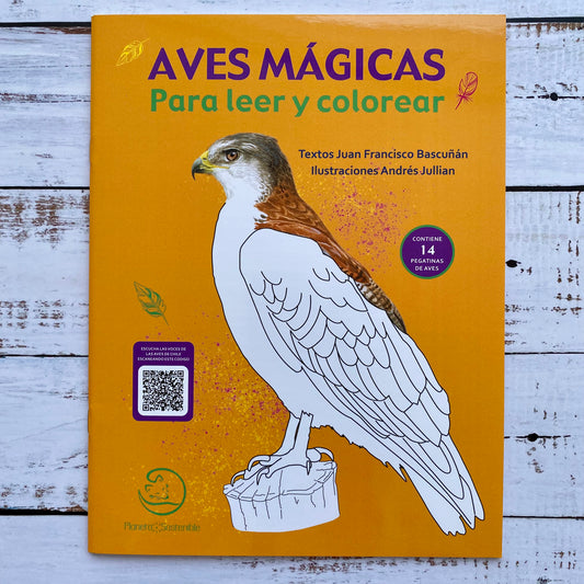 Aves mágicas para leer y colorear